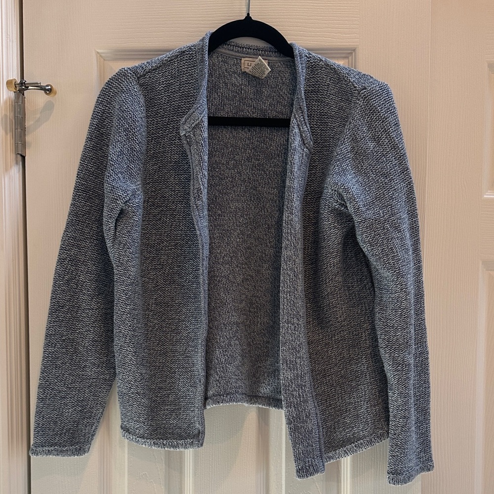 Blue LLBean Open Front Cardigan